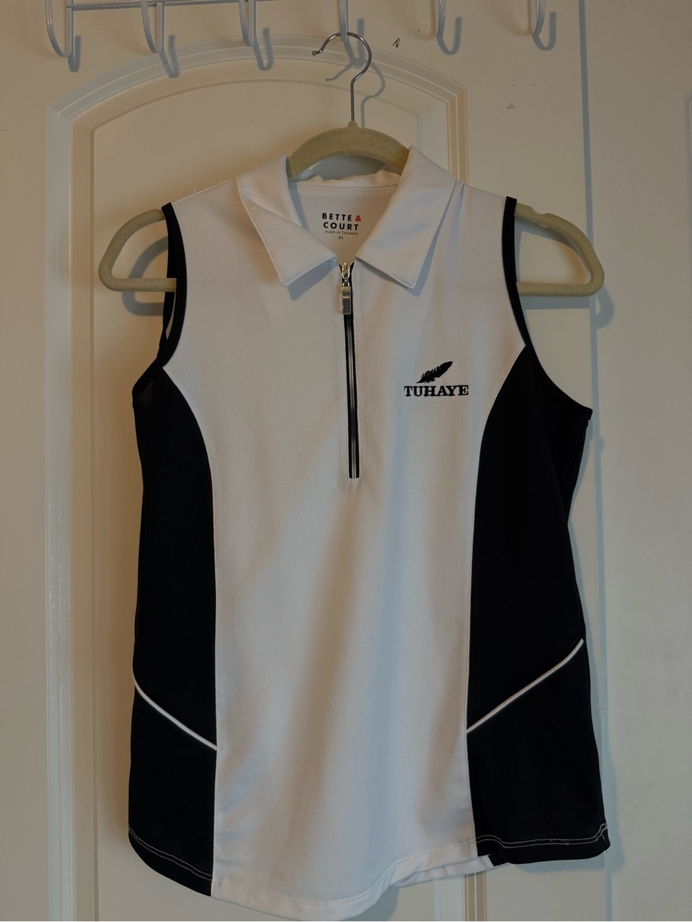 Bette & Court White Athletic Polo Top
